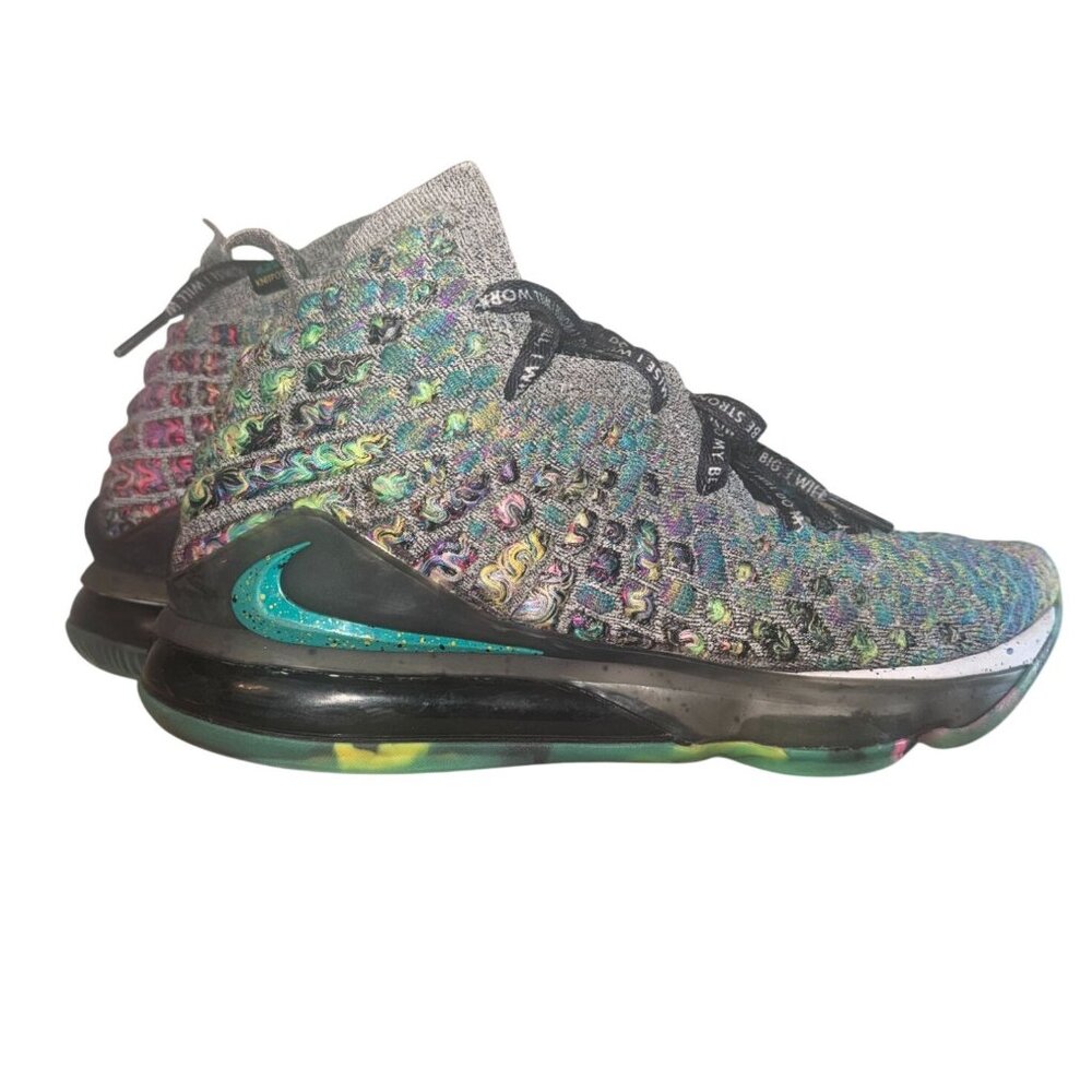 Nike Lebron 17 Multicolor Knit Basketball Shoes Size 7.5 Mens Lightweight & Vibr - Picture 5 of 8